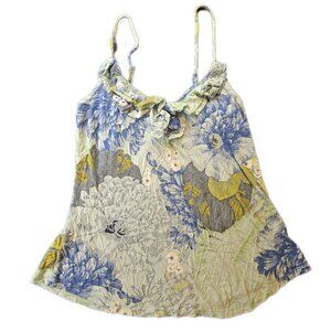 5/$25 Floral Boho Ruffle Neck Tank Top